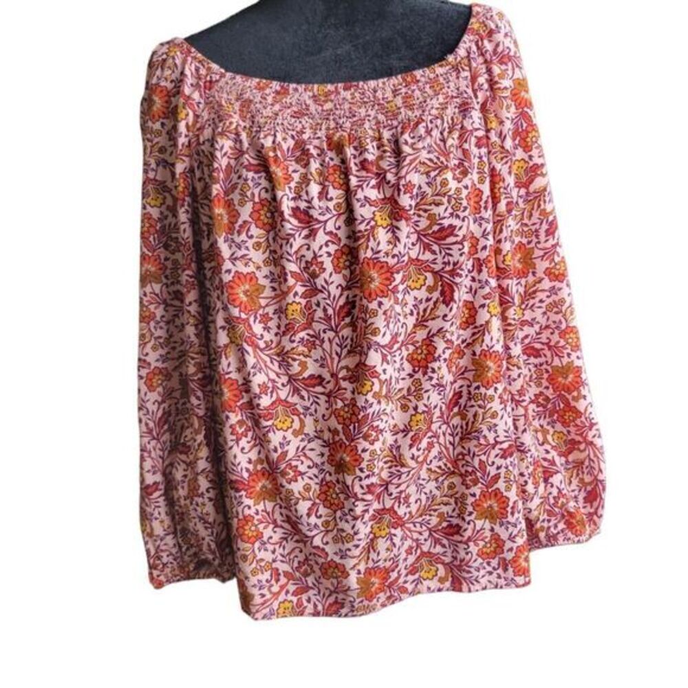 Lot of 2 St Johns Bay Long Sleeve‎ Rouched Neckline Womens Tops Sz Lg